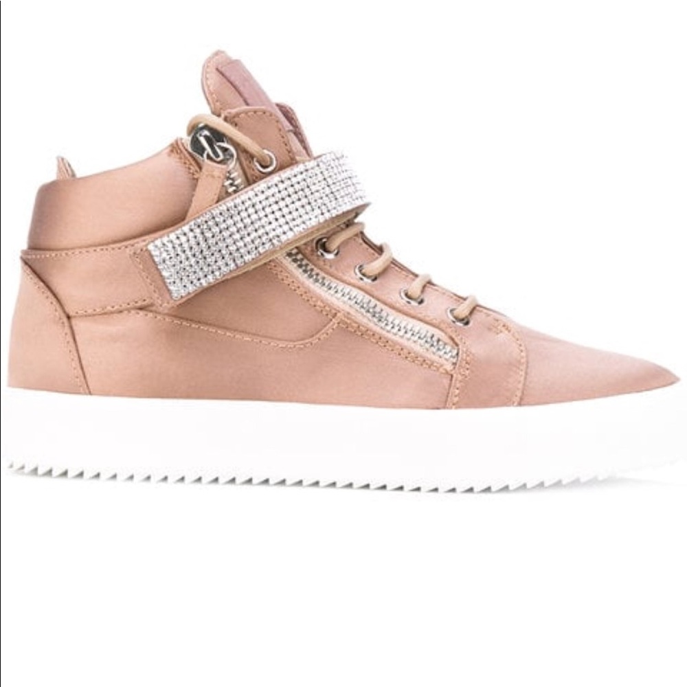 Sold!!! Giuseppe Zanotti Crystal Sneakers Rose Gold